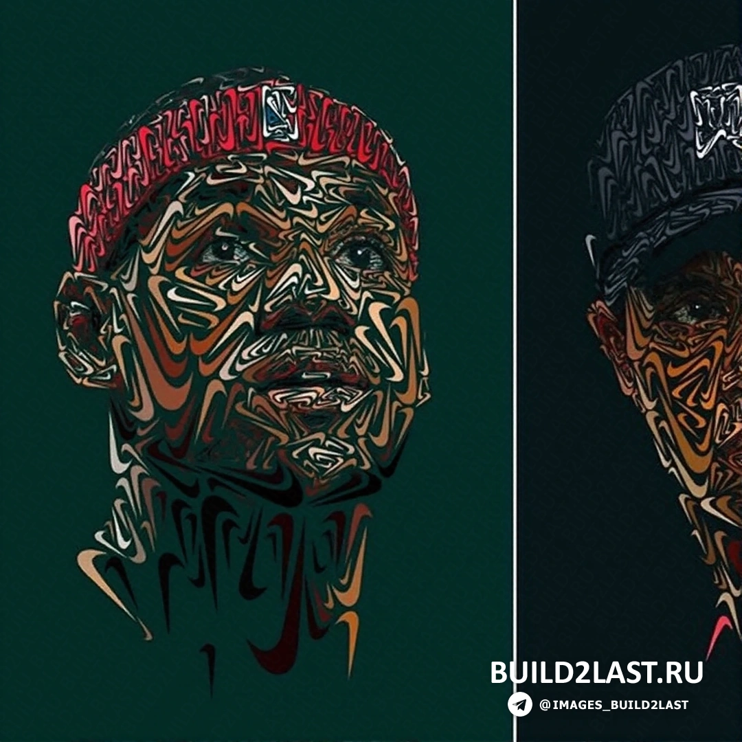 Портрет знаменитого спортсмена в стилизованном логотипе Nike